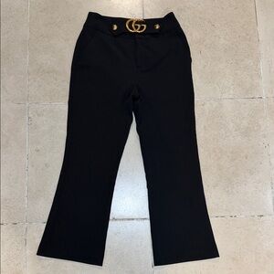 Vintage Black Capris with Gold Accent